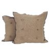Coussin Lin Kaki ficelle 45x45 cm - Roses – Image 3