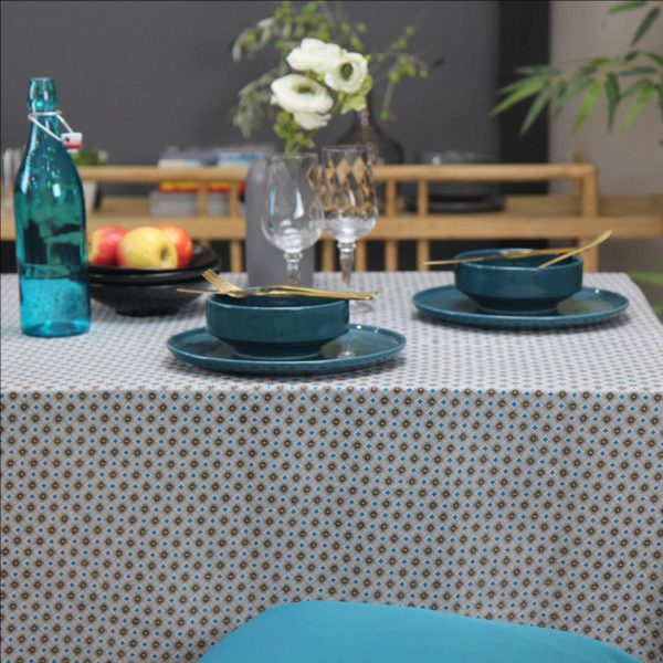 Nappe coton enduit 250 x 150 cm Sisal Océan – Image 2