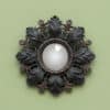 Miroir convexe feuilles noires et fleurs – Image 2