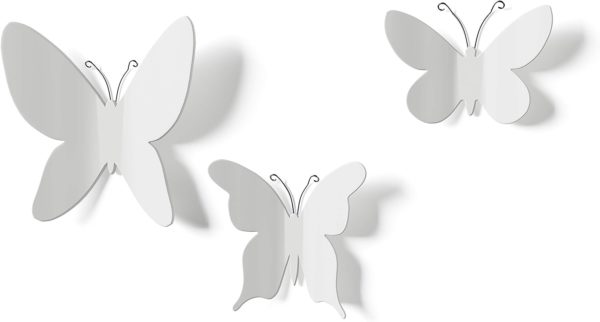 papillons blanc mariposa umbra 2 - Décoration Murale Papillons blancs Mariposa UMBRA - lot de 9