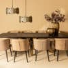 Table à manger Alore brun et doré 240 cm