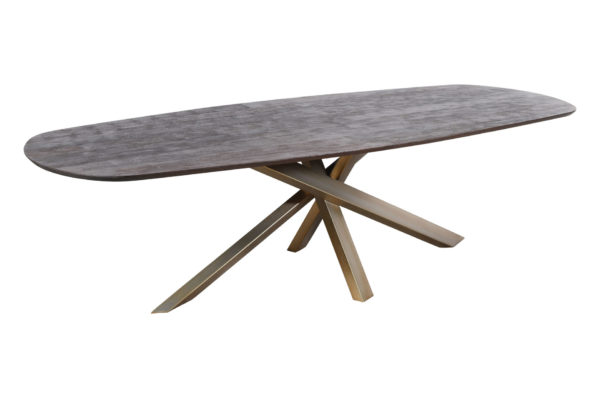 Table à manger Alore ovale brun doré 280 cm