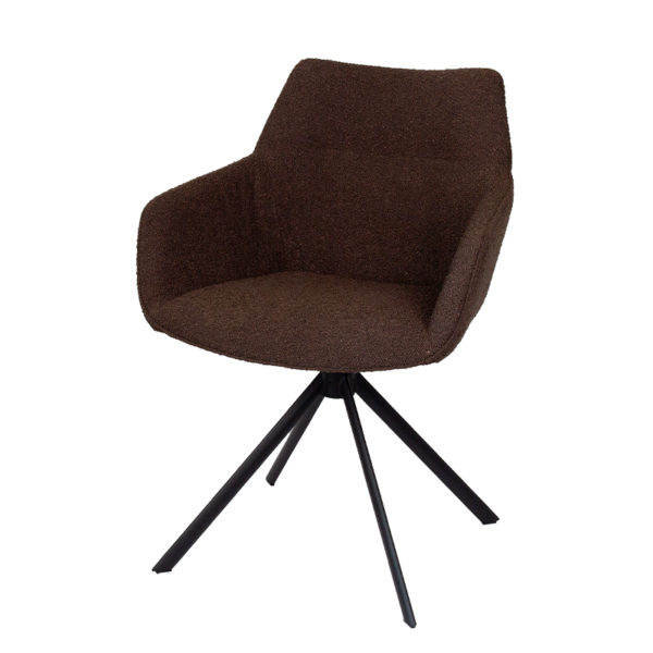 chaise pivotante bloucle brun jonhson - Chaise pivotante boucle sable Johnson