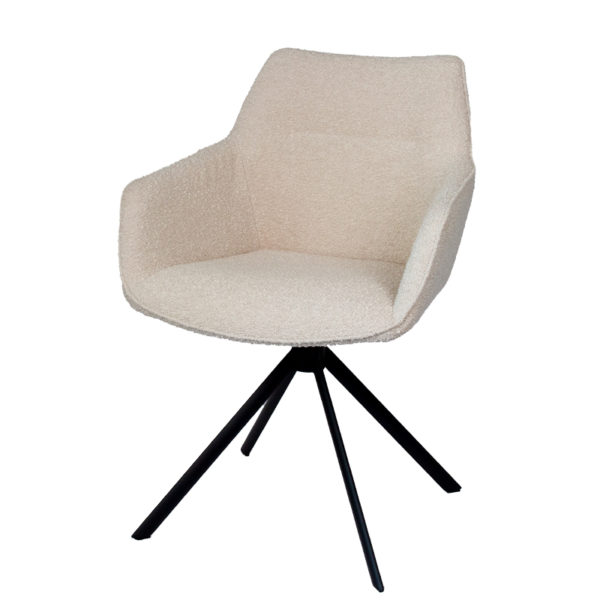 chaise pivotante bloucle ecru jonhson - Chaise pivotante boucle anthracite Johnson