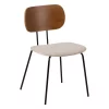 Chaise Tejido Crème et brun X4