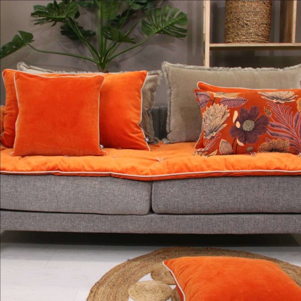 coussin jaipur orange 1 - Coussin Jaipur Orange Burnt 40x60 cm