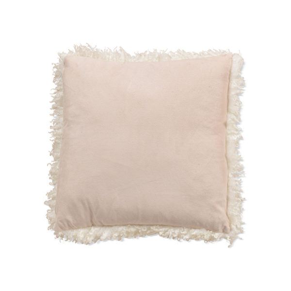 coussin octave fausse fourrure bouclee naturel blanc 45x45cm 1 - Coussin Octave fausse fourrure bouclée naturel blanc 45x45cm