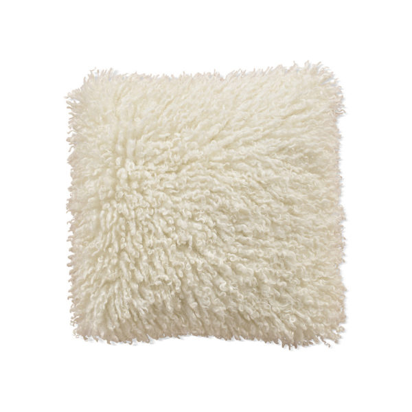 coussin octave fausse fourrure bouclee naturel blanc - Coussin Octave fausse fourrure bouclée naturel blanc 45x45cm