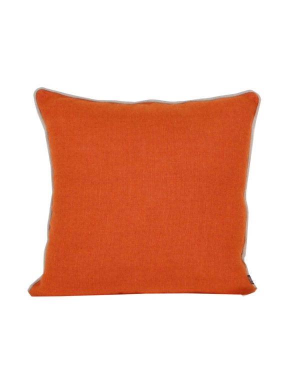 Coussin 45x45 lino orange collection lino 330 - Coussin orange 45x45 lino