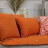 Coussin orange 45x45 lino – Image 3