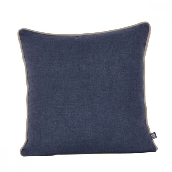 coussin 45x45 lino 330 marine - Coussin bleu marine 45x45 lino