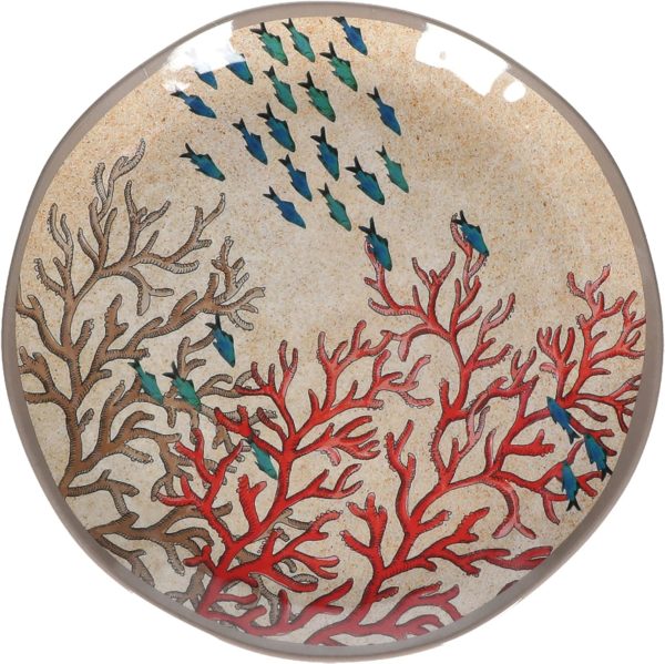 Assiette plate mélaminé corail lot de 2