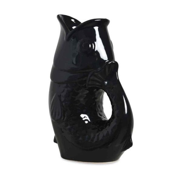 vase pichet noir 4 - Vase Pichet Poisson Céramique Grand Modèle