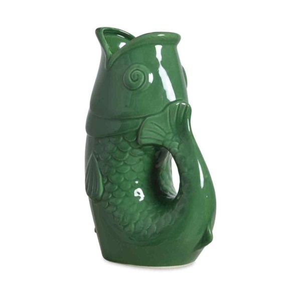 vase pichet vert 4 - Vase Pichet Poisson Céramique Grand Modèle