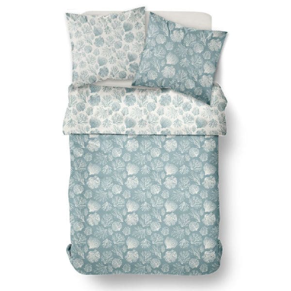 parure de lit 220x240 coton korail bleu 3 - Parure de lit 220X240 Corail Beach House