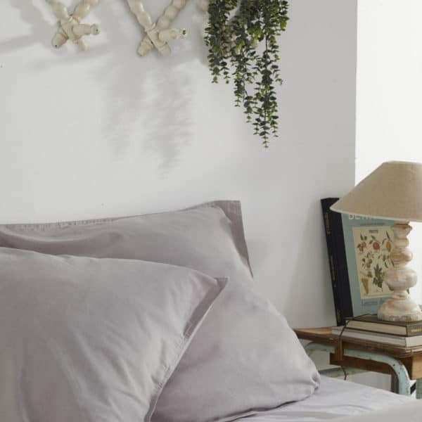Parure de lit 220X240 gris clair Chambray Constance – Image 2
