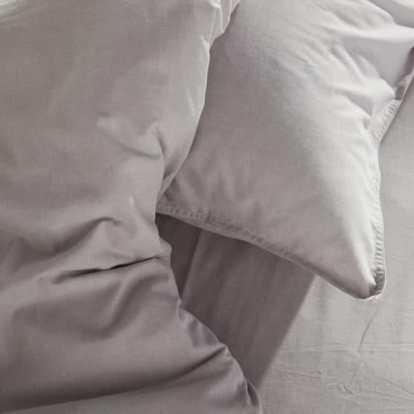 Parure de lit 220X240 gris clair Chambray Constance – Image 4