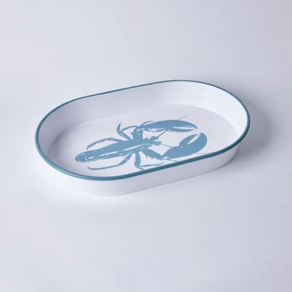plateau metal homard xl beach house 2 - Plateau métal blanc Homard bleu Beach House