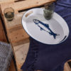 Plateau métal blanc Poisson bleu marine French Port – Image 2