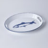 Plateau métal blanc Poisson bleu marine French Port
