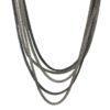 Collier sautoir argenté en maille multi-rangs Hannah