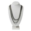 Collier sautoir argenté en maille multi-rangs Hannah – Image 2