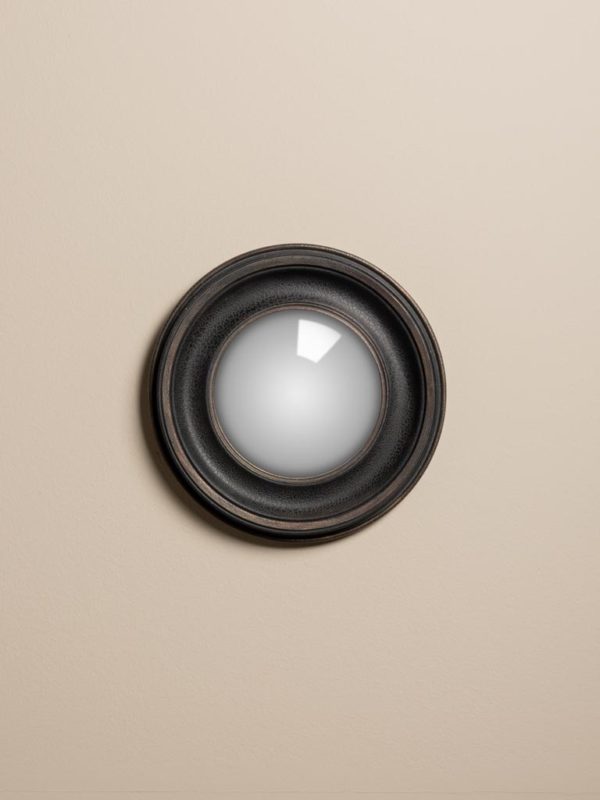 miroir convexe patine 23.5 cm - Miroir convexe patine noire 23,5 cm Chehoma