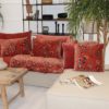 Coussin Cachemire Brique en velours 45x45 cm – Image 4