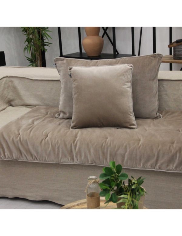 Edredon Velours Taupe 80X200cm Jaipur – Image 3