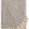 Plaid Naturel et Bleu foncé 130x180 cm Braid