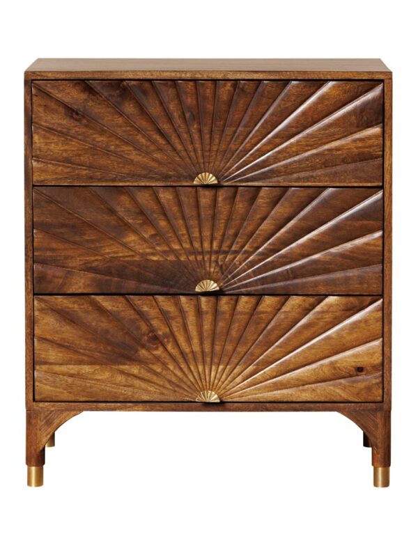 Commode 3 tiroirs sculptés Soléar
