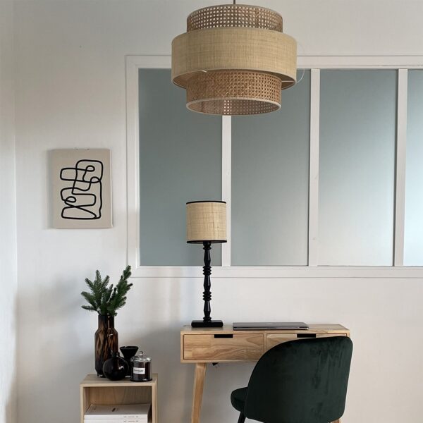 Abat-jour pour suspension Solaire raphia naturel – Image 6