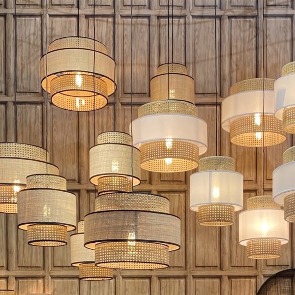 Abat-jour pour suspension Solaire raphia naturel – Image 5