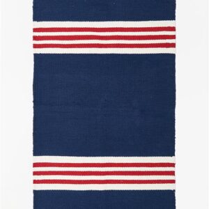 tapis bleu à rayure