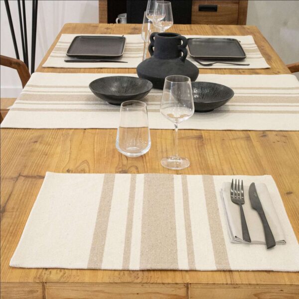 chemin de table canevas naturel