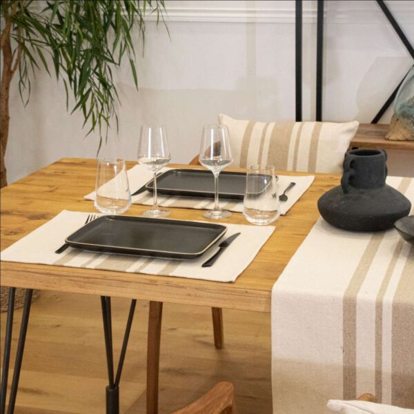 chemin de table canevas naturel