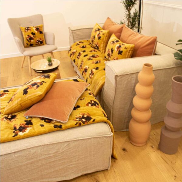 coussin aquarelle gold