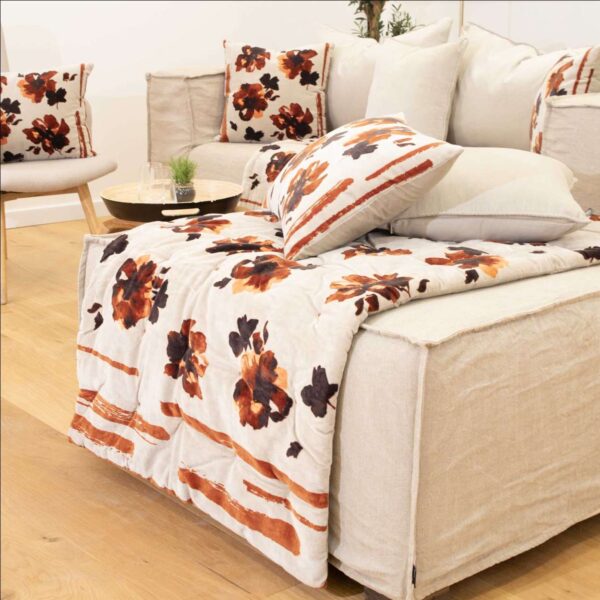 coussin aquarelle naturel