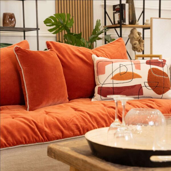 coussin plaid jaipur brique