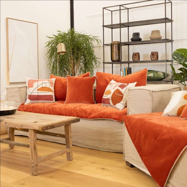 coussin plaid jaipur brique