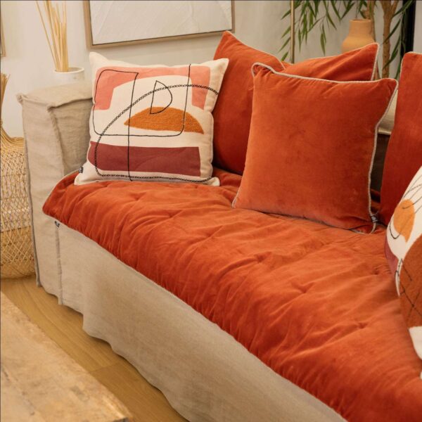 coussin plaid jaipur brique