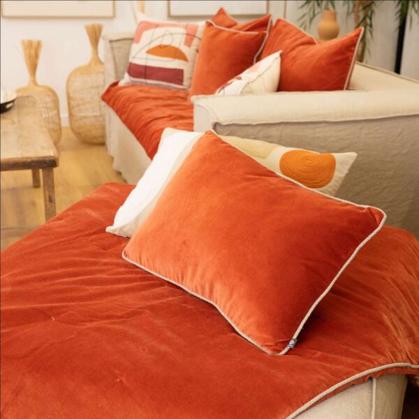 coussin plaid jaipur brique
