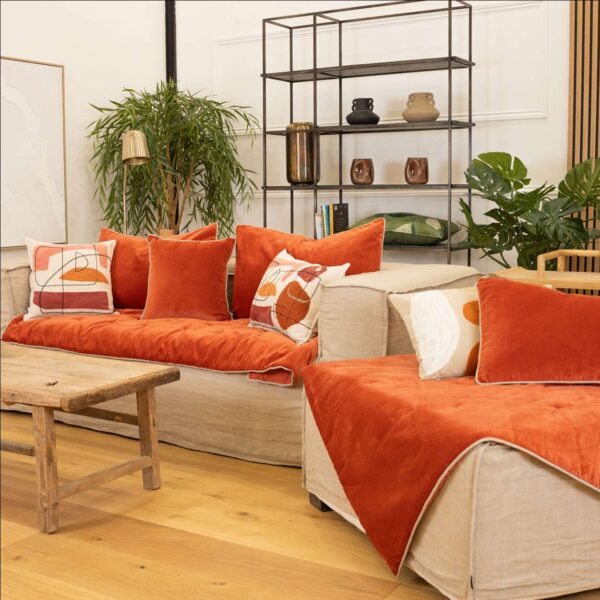 coussin plaid jaipur brique
