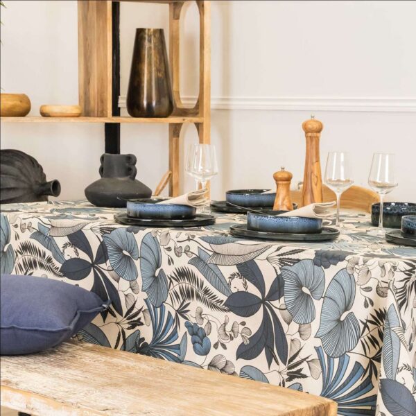 Nappe enduite marine 250 x 150 cm Lombok
