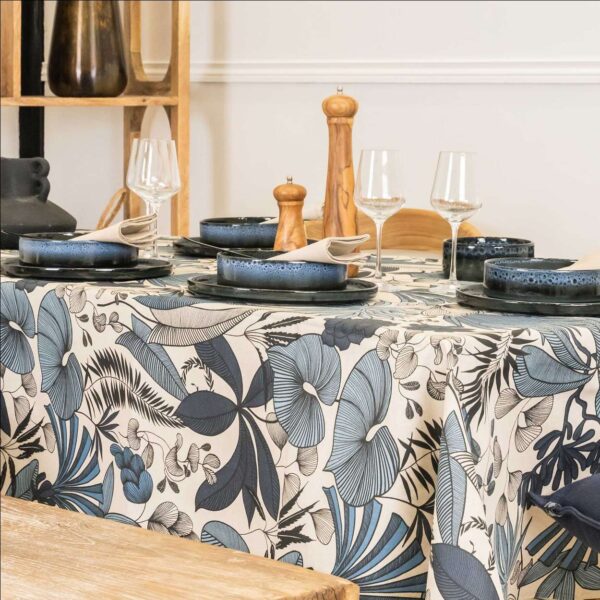 Nappe enduite marine 250 x 150 cm Lombok