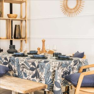 Nappe enduite marine 250 x 150 cm Lombok