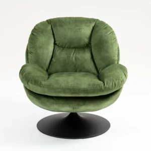 Fauteuil pivotant velours vert Topi