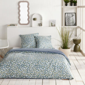 Parure de lit 220X240 florale bleu