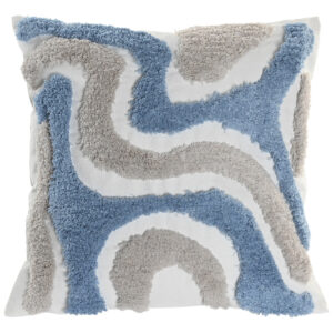 Coussin blanc et bleu 45 x45 cm