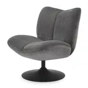 Fauteuil pivotant gris fonce Petal 5 - Accueil Fauteuil pivotant gris foncé PETAL